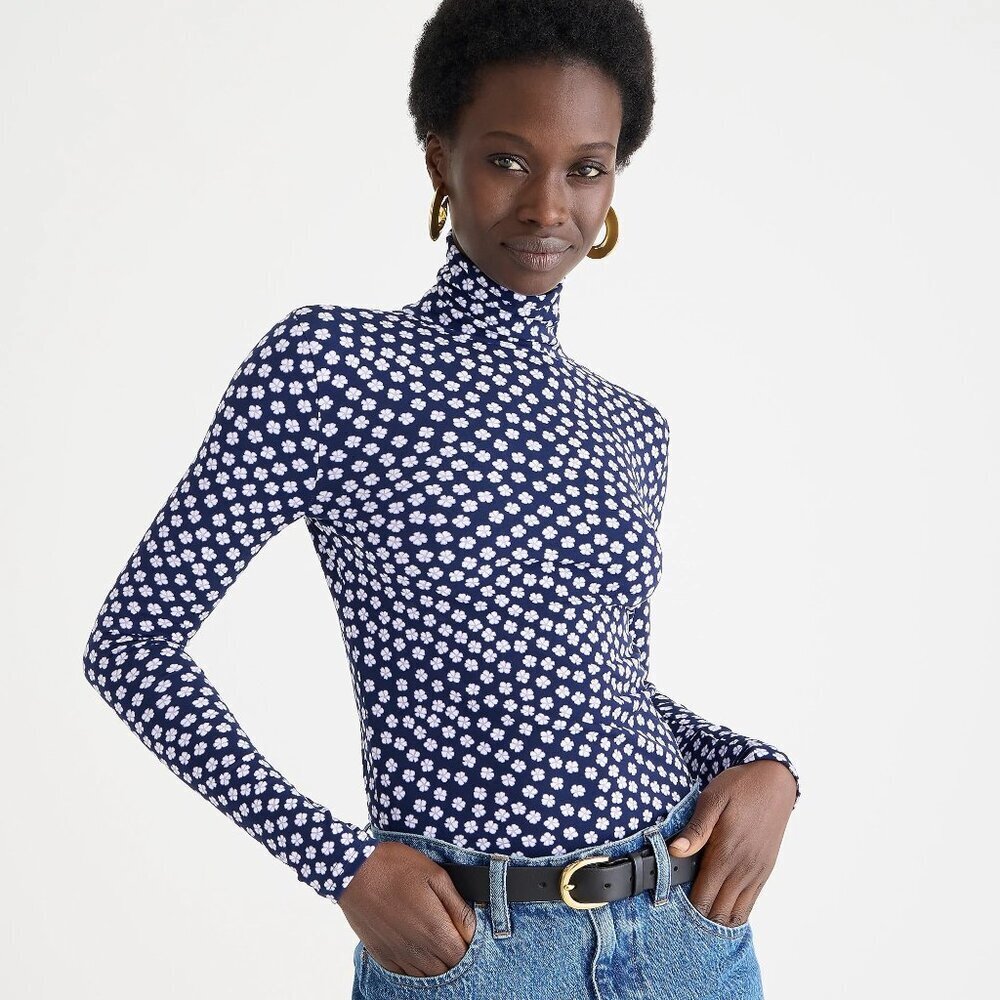 J.Crew Floral Turtleneck S